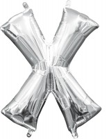 Mini ballon aluminium lettre X argent 35cm