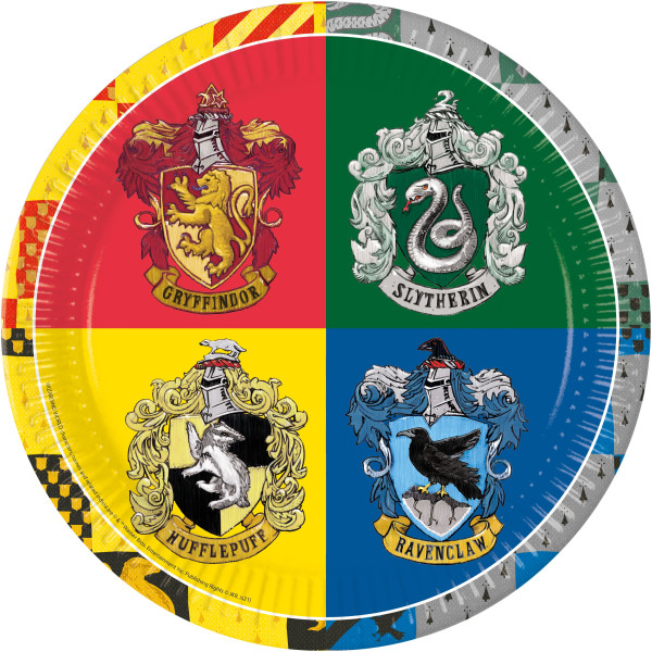 8 Magiske Hogwarts papir tallerkener 23cm