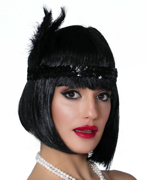 Charleston sequin headband black