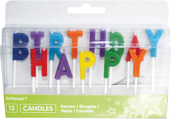 Verjaardagsfeestje Kleurrijke Happy Birthday taartkaarsen 13 stuks