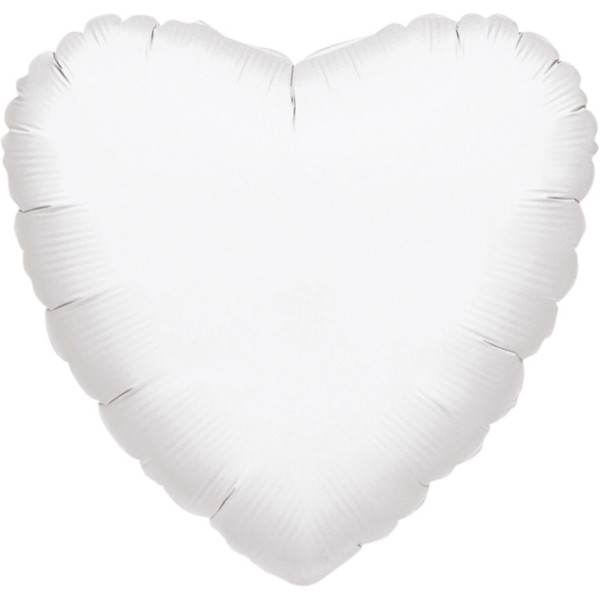 Balon z białym sercem Meatllic Bianca