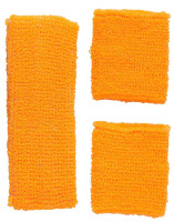 Preview: Neon orange set of sweatbands and headband