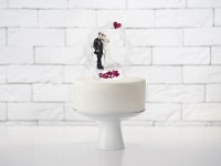 Aperçu: Belle décoration de gâteau de couple nuptial 16cm