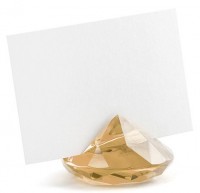 Vorschau: 10 Diamanten Kartenhalter gold 4cm
