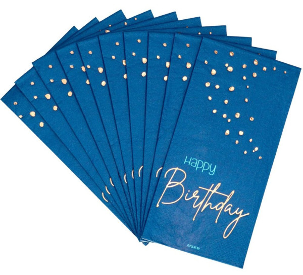 Happy Birthday 10 napkins Elegant blue