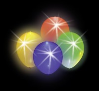 Anteprima: 4 palloncini colorati LED per feste LED 23cm