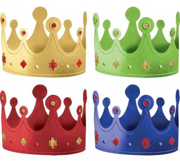 12 colorful party crowns 10 x 17cm
