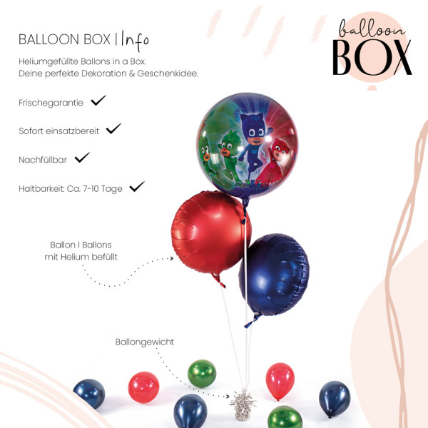 XL Heliumballon in der Box 3-teiliges Set PJ Masks 3