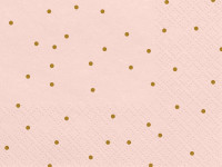 20 Rosa Golden Dots Servietten 33cm