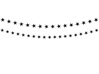 Vista previa: 2 guirnaldas de estrellas negras 180cm
