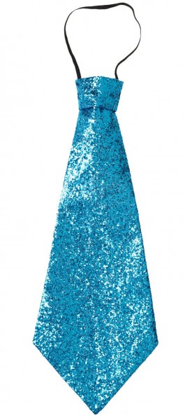 Cravate bleue pailletée turquoise