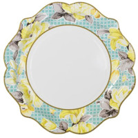 Preview: 12 vintage paper plates in three designs 21cm