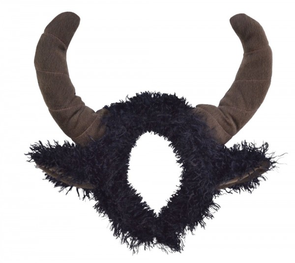 Plush headband with bull horns
