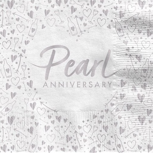 16 pearl wedding napkins 33cm
