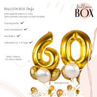 Vorschau: 10 Heliumballons in der Box Golden 60