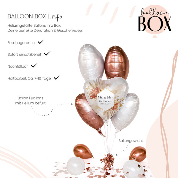 Heliumballon in der Box Bohemian Florals Wedding 3