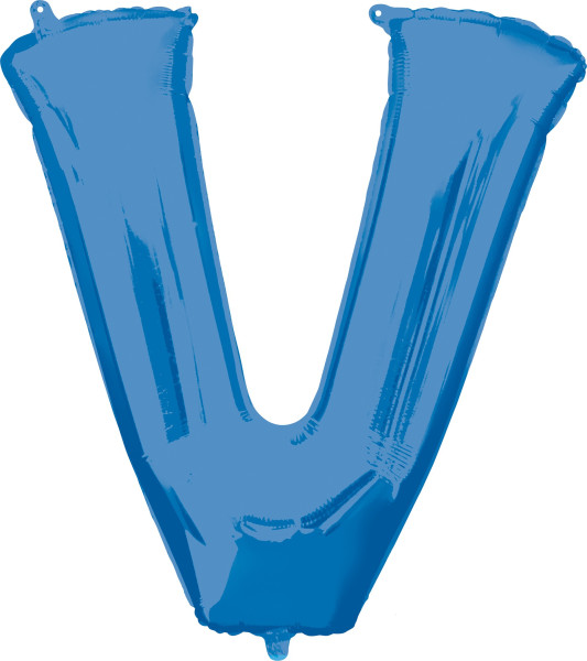 Balon foliowy litera V niebieski XL 86 cm