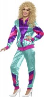 Preview: Colorful aerobic silk look jogging suit