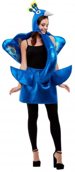 Costume da pavone blu per pavone da donna 4