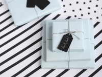 Anteprima: 6 carte regalo nere con nastro