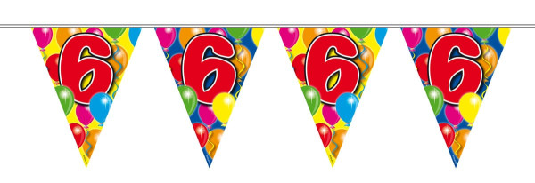 Balloon Birthday pennant number 6