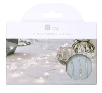 Silberne LED Drahtlichterkette kaltweiß 3m