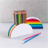 Preview: White rainbow pen holder blank