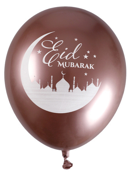 6 Eid Mubarak Luftballons roségold 30cm