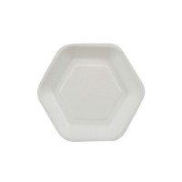 Vista previa: 50 platos de caña de azúcar hexagonal blanco