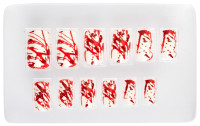 Halloweenowe krwawe paznokcie zestaw 12 sztuk