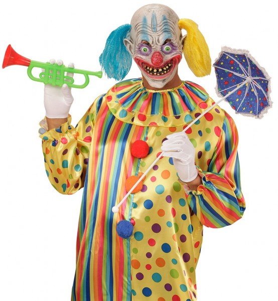 Psycho Clown Leo Mit Haaren Maske 3