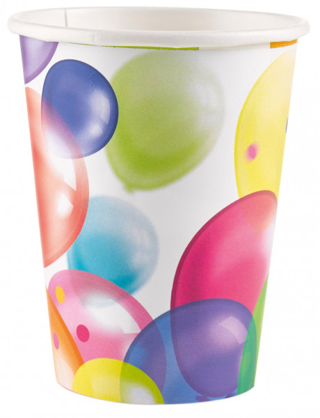 8 vasos de papel Balloon Carnival 266ml