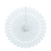 Aperçu: Éventail décoratif fleur blanc 40cm