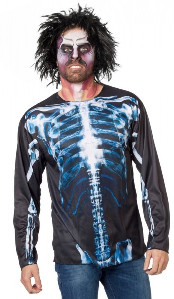 Røntgen-skelet-shirt til mænd