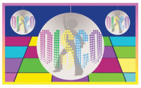 Partyflagge Disco Bunt 150 x 90cm