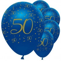 5 Luxurious 50th Birthday Ballons 30cm