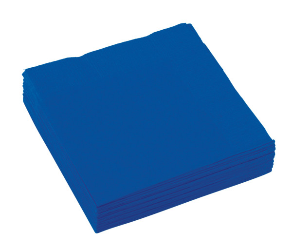 50 serviettes Amalia bleu roi 25cm