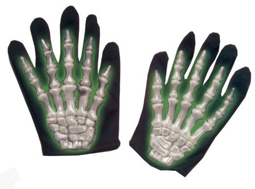 Rękawiczki szkieletowe 3D dla dzieci srebrzyste