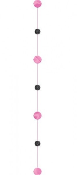 Glitzer Ballonanhänger pink-schwarz 1,8m