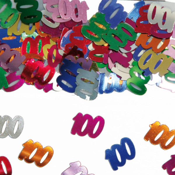 Décoration de table confettis 100e anniversaire