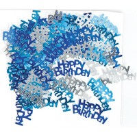 Vista previa: Happy Blue Sparkling Birthday espolvorear decoración 14g