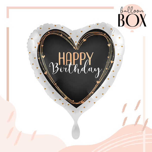 Heliumballon in der Box Happy Birthday Elegant Hearts 2