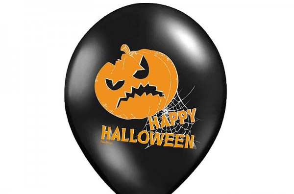 6 Happy Halloween pompoen latex ballonnen 30cm
