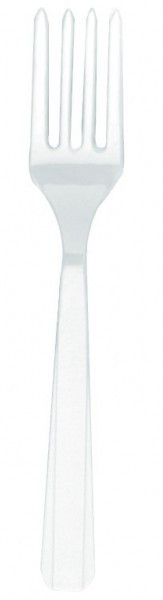 20 white plastic forks