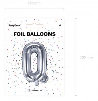 Preview: Foil balloon Q silver 35cm