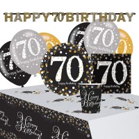 Golden 70th Birthday Deko Set 41-teilig