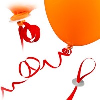 Vorschau: 100 Ballonverschlüsse mit Band - Rot