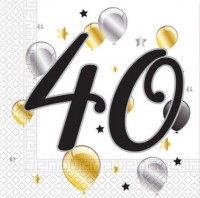 20 tovaglioli Milestone 40° compleanno