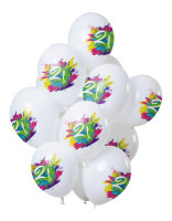 21.Geburtstag 12 Latexballons Color Splash