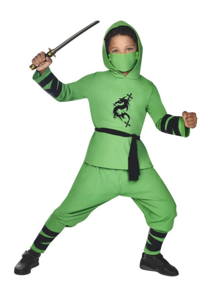 Ninja børnekostume grøn 5